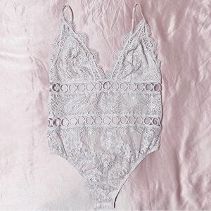 Victoria's Secret Bodysuit Lacey Floral Shimmer